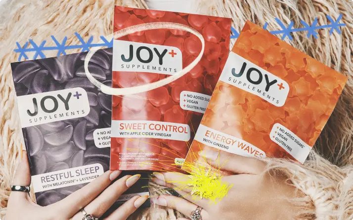 Paquetes de suplementos alimenticios marca JOY+