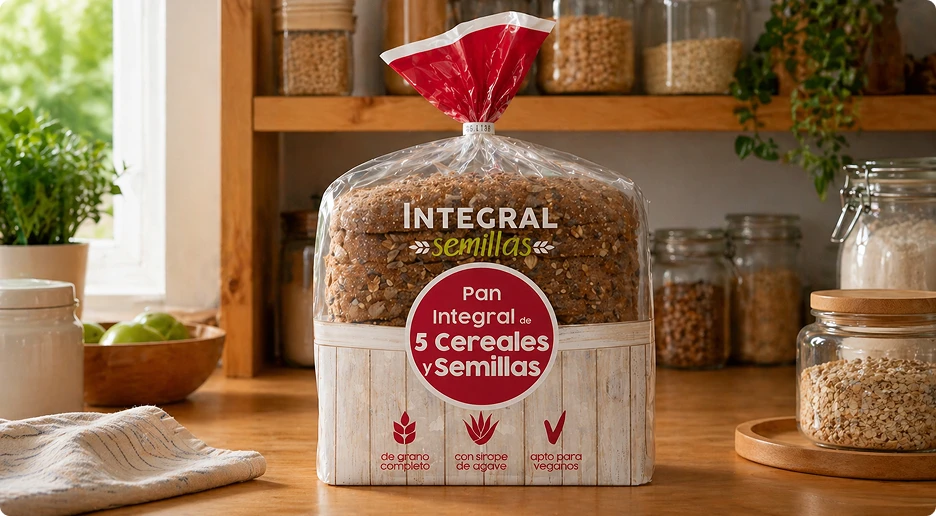 Paquete de pan de molde Integral Semillas.