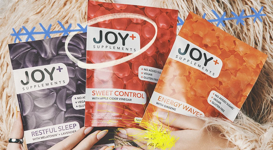 Paquetes de suplementos alimenticios marca JOY+